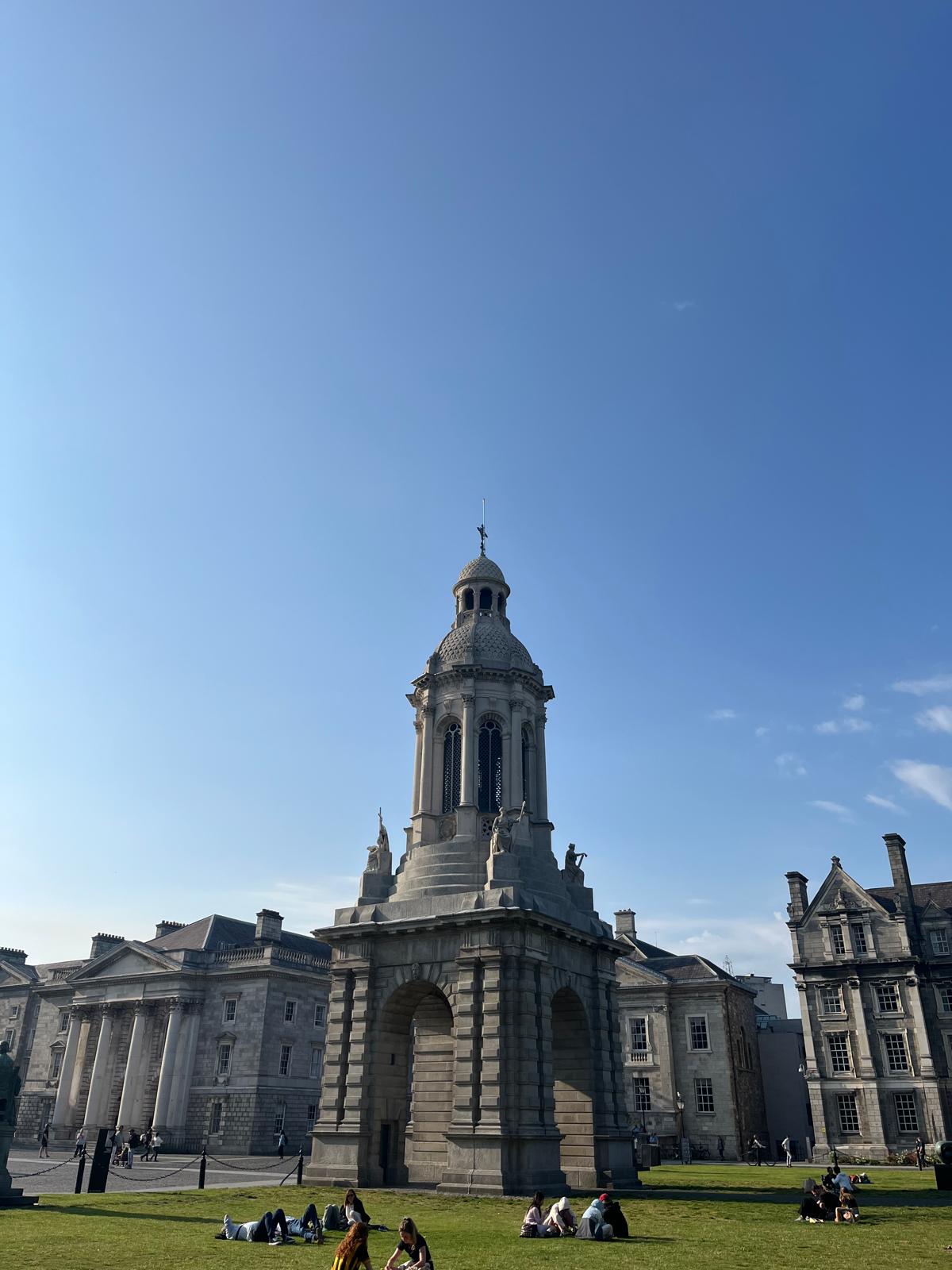 The Trinity College Campanile in the sun.