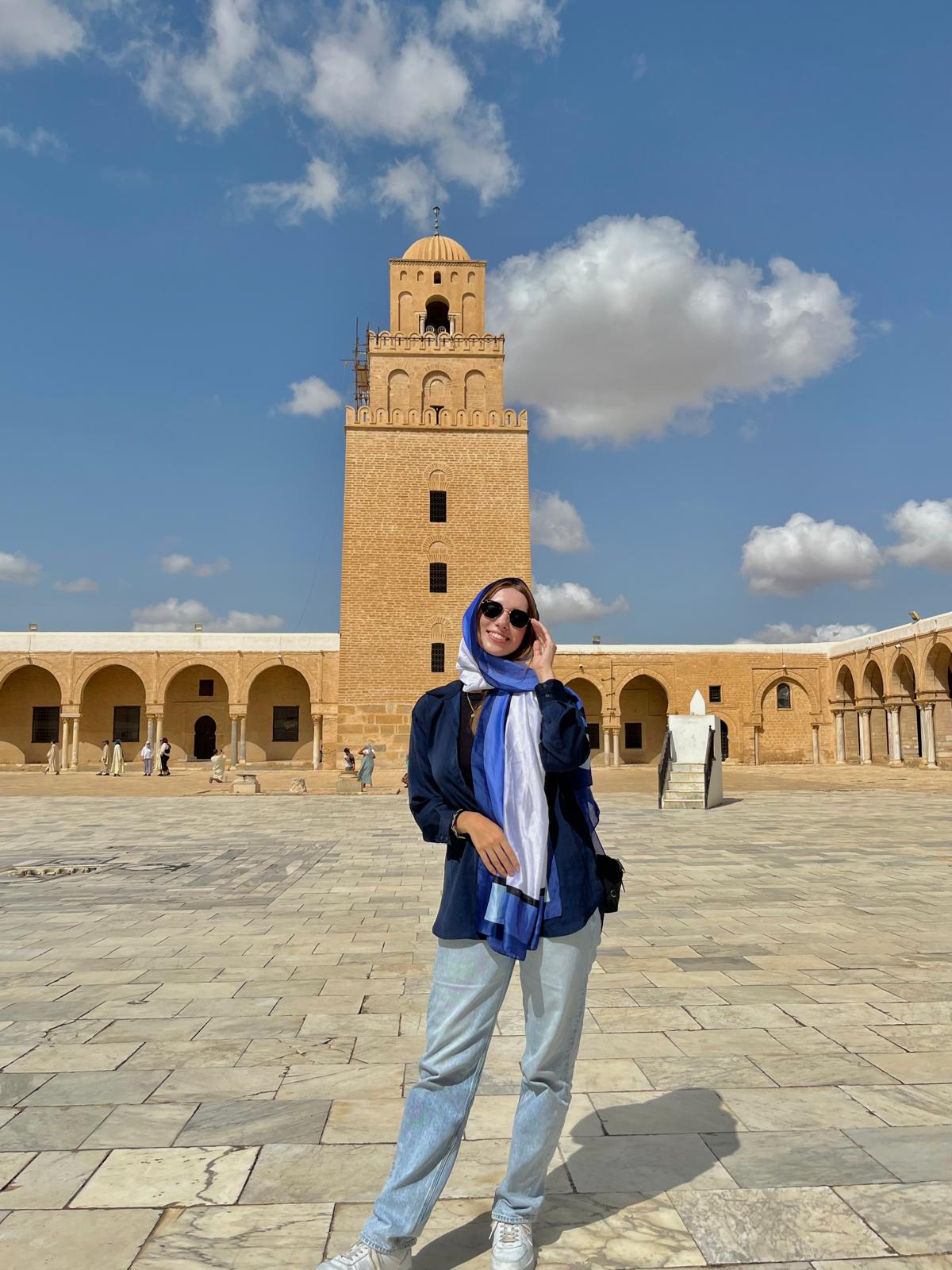 View of the Great Mosque of Kairouan in Tunisia.