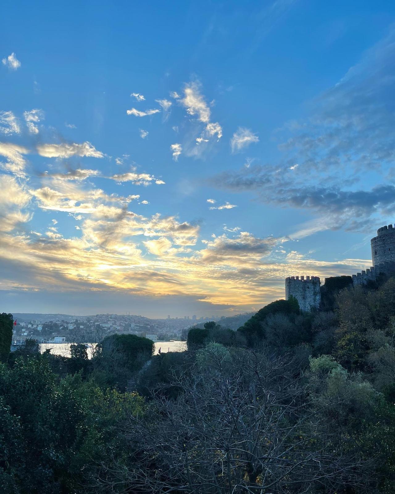 Landscape view across Istanbul at sunset.