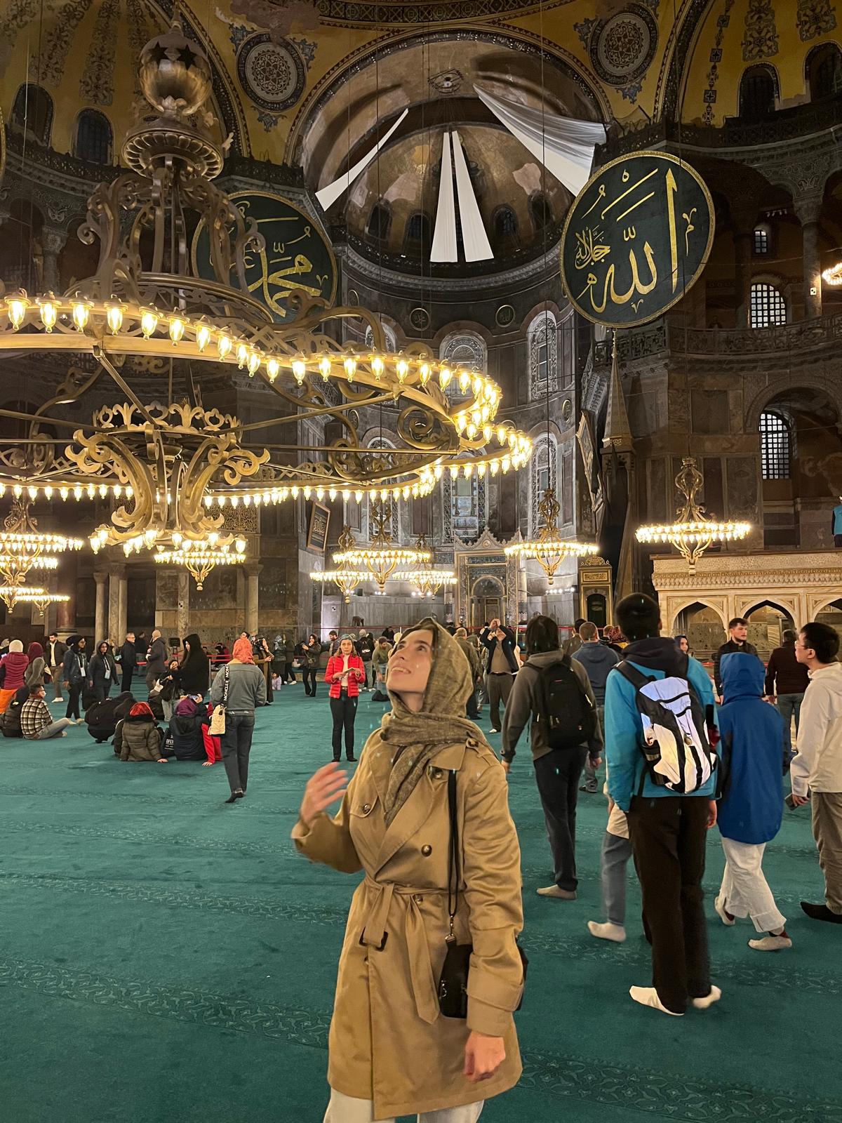 Portrait inside the Hagia Sophia in Istanbul.